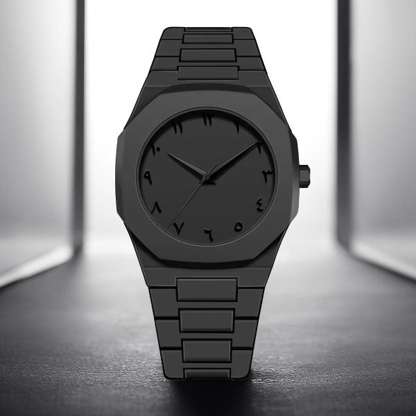Arabic Aura Watch Premium Quality Full Black Color Watch