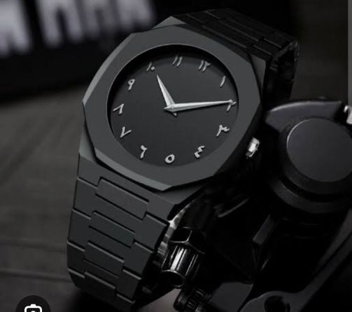 Arabic Aura Watch Premium Quality Full Black Color Watch