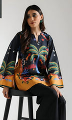 1 Pc Women's Stitched Lawn Digital Print Dress Shirt