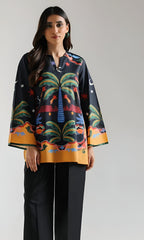 1 Pc Women's Stitched Lawn Digital Print Dress Shirt