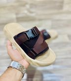 Men's Casual Rubber Slide Slippers - 1 Pcs Beige