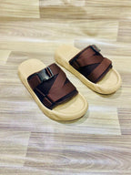 Men's Casual Rubber Slide Slippers - 1 Pcs Beige