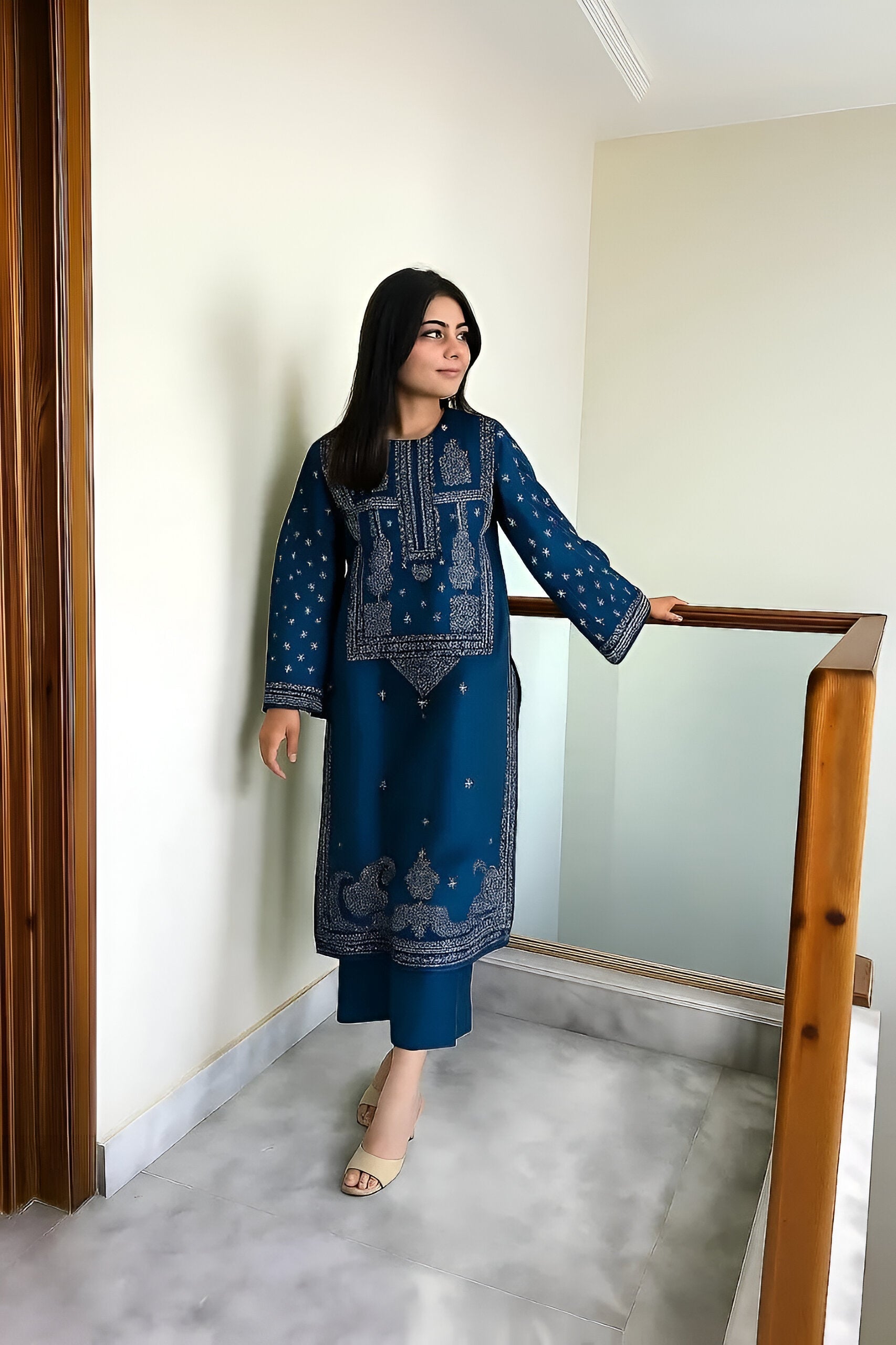 2 Pcs Women's Unstitched Embroidered Suit