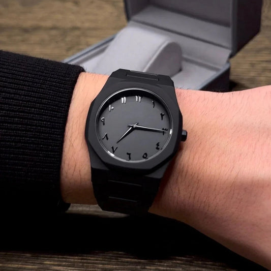 Arabic Aura Watch  Premium Quality Full Black Color Watch
